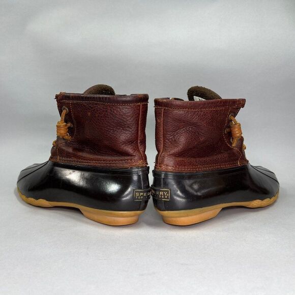 Sperry Women's Size 7.5 Saltwater Brown Leather Duck Boots - Picture 7 of 13